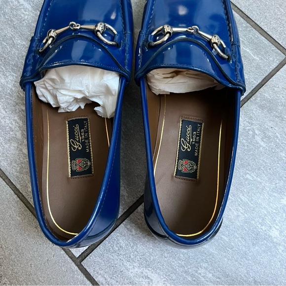 Gucci 1953 Special Edition Horsebit Royale Blue Smooth Leather Loafers MEN’S 8.5 - Picture 8 of 11